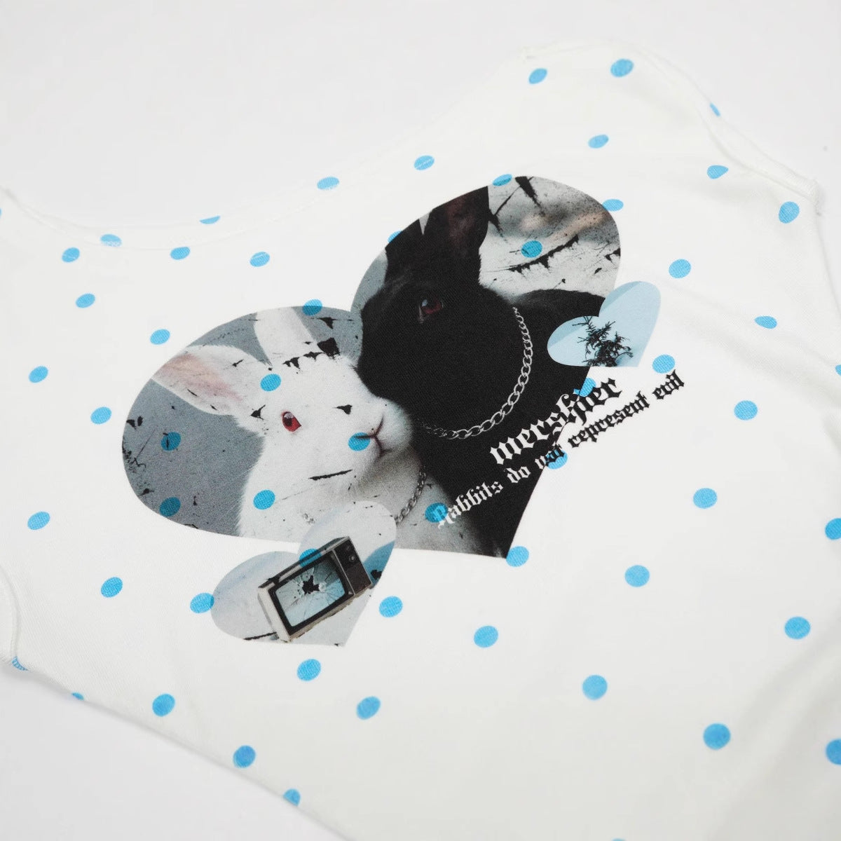 Womens Retro American-Style Off-Shoulder T-Shirt With Polka-Dot Print And Short Sleeves